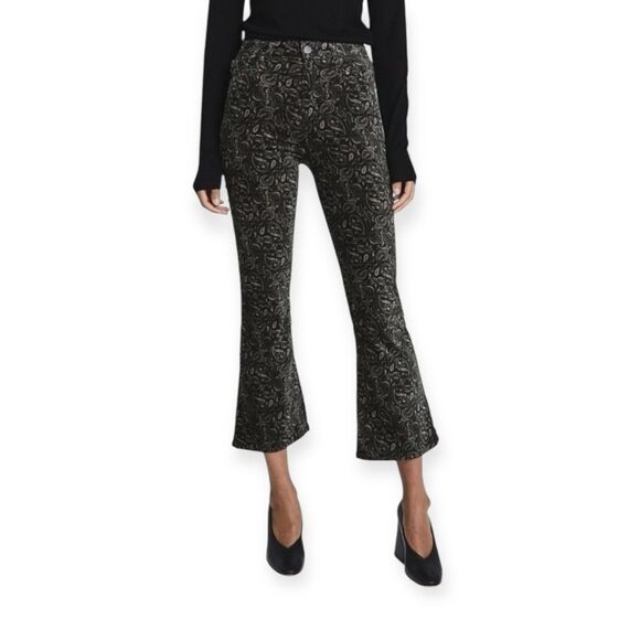 AG Quinne High Waist Crop Flare Leg Pants In Gallant Paisley Size 26 NEW - Picture 1 of 17